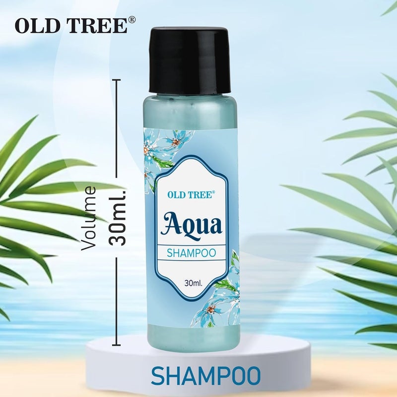 Old Tree Aqua Hotel Shampoo Toiletries Kit 30ml Pack of 100 Travel Size Aqua Mini Hair Shampoo for Travelling Hotel Room Guest Supply Hotel Amenities Accessories - Image 4