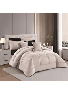 Stargold Duvet Cover Set 8 Pieces Comforter Set with Bed Skirt Quilt Cover Fitted Sheet Pillow Cover Comforter 220X240 cm King Size Mattress  - Image 1