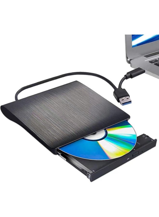Generic - DVDrw USB3.0/type-c3.1 External Burner Notebook Optical Drive Brushed Plastic Material Can Read And Write-Color:Black - Image 1