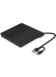 DVDrw USB3.0/type-c3.1 External Burner Notebook Optical Drive Brushed Plastic Material Can Read And Write-Color:Black