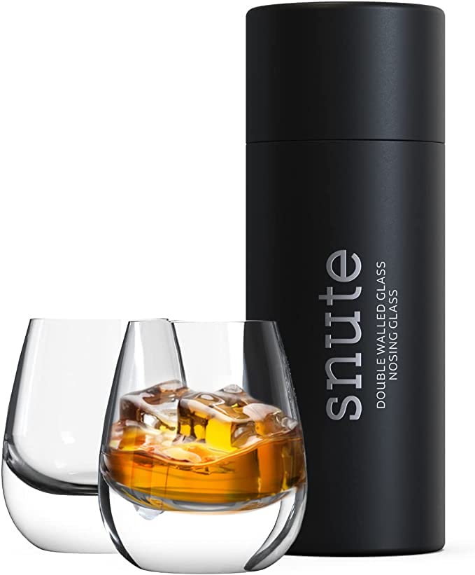 Snute Old Fashioned Crystal Whiskey Glasses Bourbon Scotch Lowball Heavy Base Liquor Glasses for Drinking Whiskey Bourbon  Scotch  Gift for Whiskey Lovers Set of 2