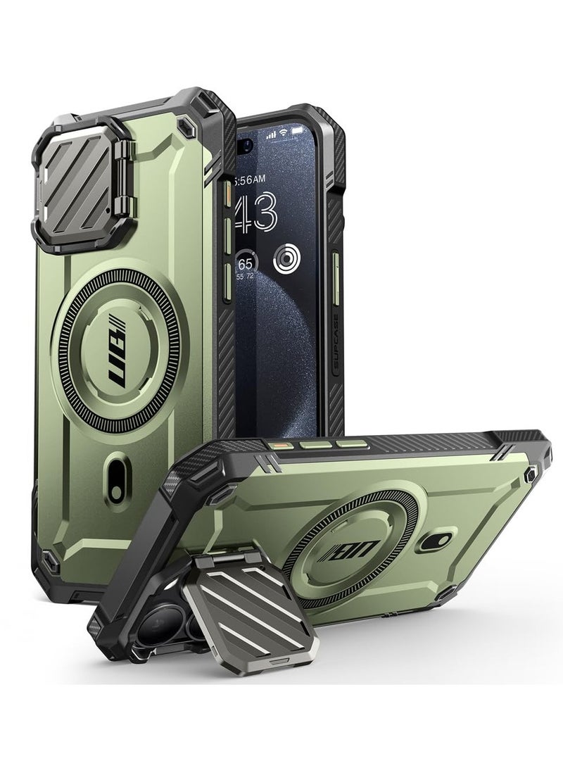 SupCase iPhone 15 Pro Max Case 6.7 Inch with Camera Cover Compatible with MagSafe Heavy Duty Rugged Case with Built In Kickstand  Guldan - Image 1