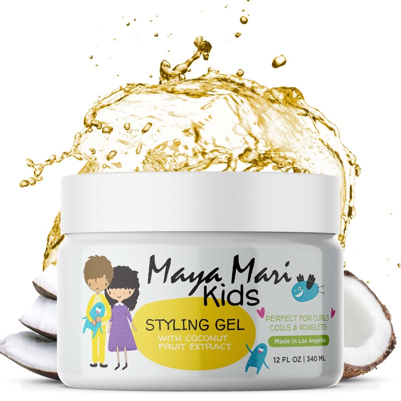 MAYA MARI Kids Hair Styling Gel with Coconut Fruit Extract | Safe & Gentle Baby Hair Gel for Toddlers | Sulfate-Free Hair Gel for Boys & Girls, 12 oz - Image 1