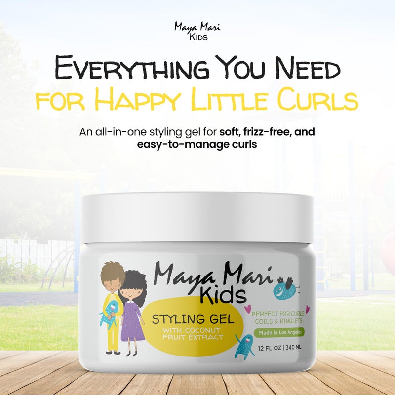 MAYA MARI Kids Hair Styling Gel with Coconut Fruit Extract | Safe & Gentle Baby Hair Gel for Toddlers | Sulfate-Free Hair Gel for Boys & Girls, 12 oz - Image 2