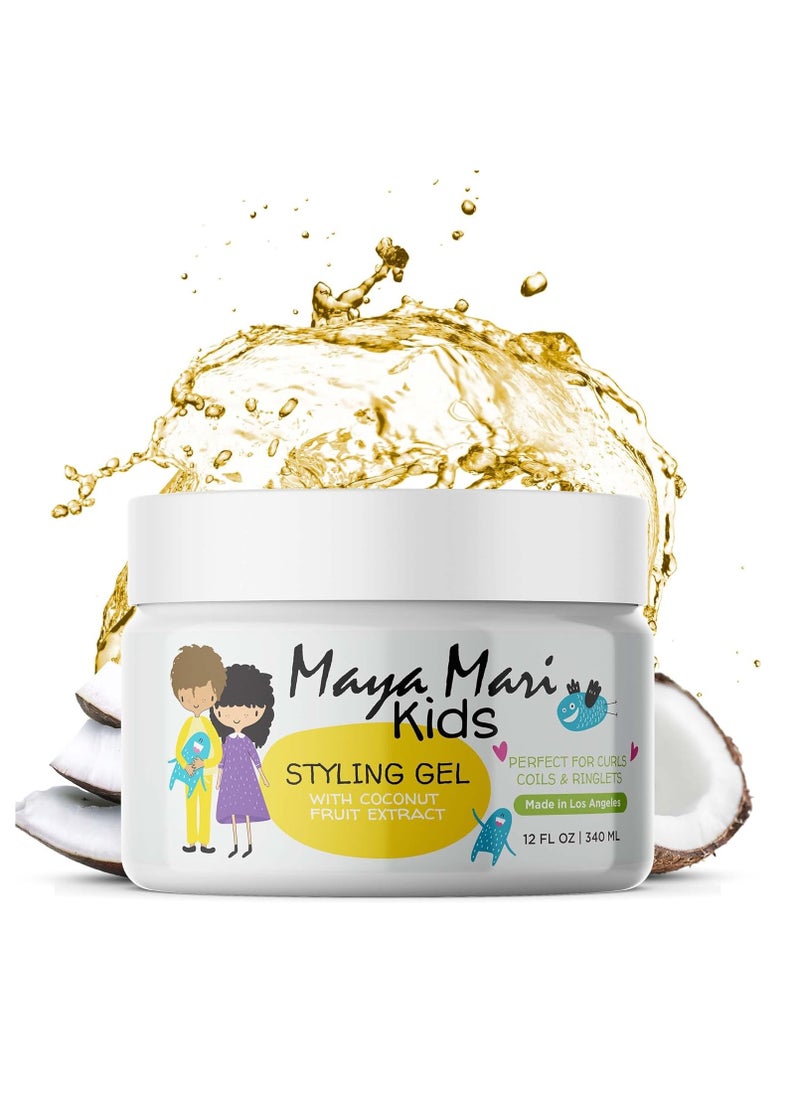 MAYA MARI Kids Hair Styling Gel with Coconut Fruit Extract | Safe & Gentle Baby Hair Gel for Toddlers | Sulfate-Free Hair Gel for Boys & Girls, 12 oz  - Image 1