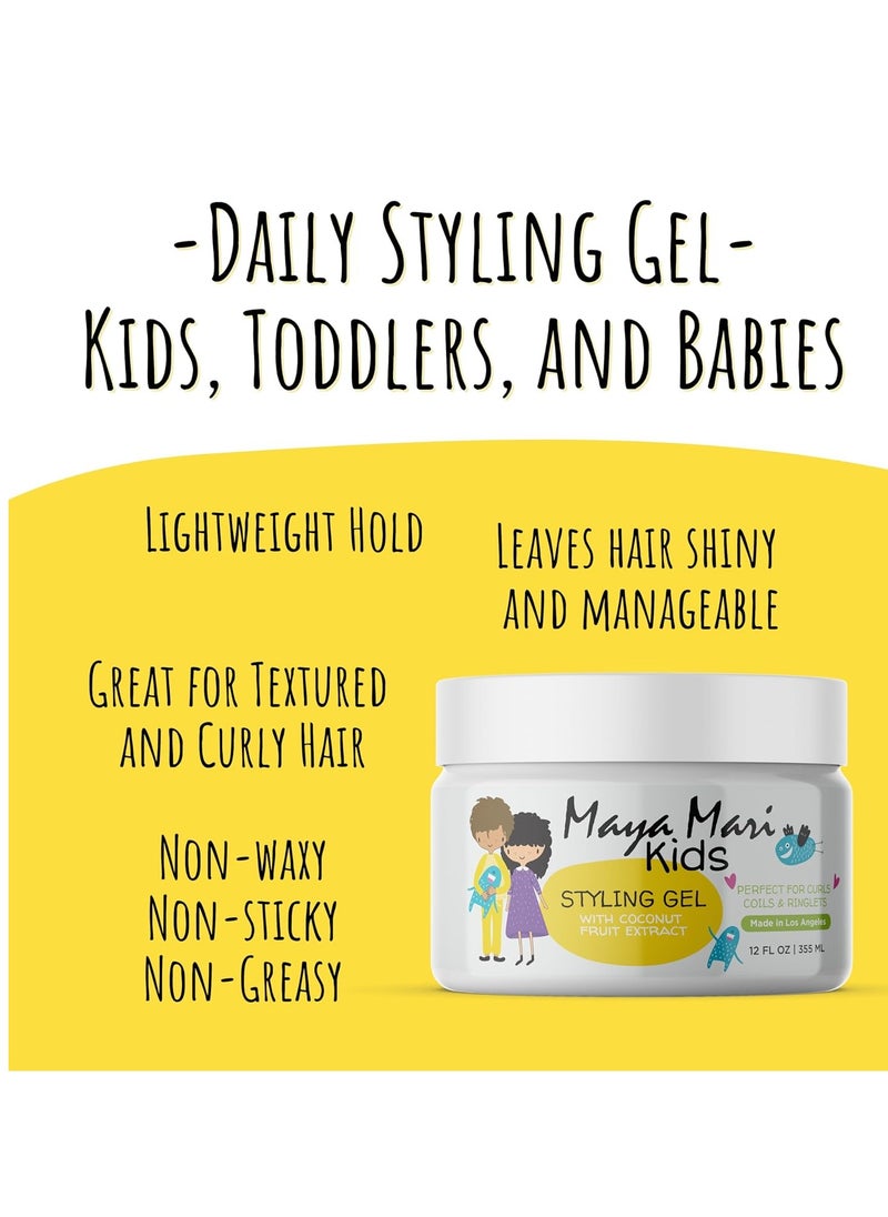 MAYA MARI Kids Hair Styling Gel with Coconut Fruit Extract | Safe & Gentle Baby Hair Gel for Toddlers | Sulfate-Free Hair Gel for Boys & Girls, 12 oz  - Image 2