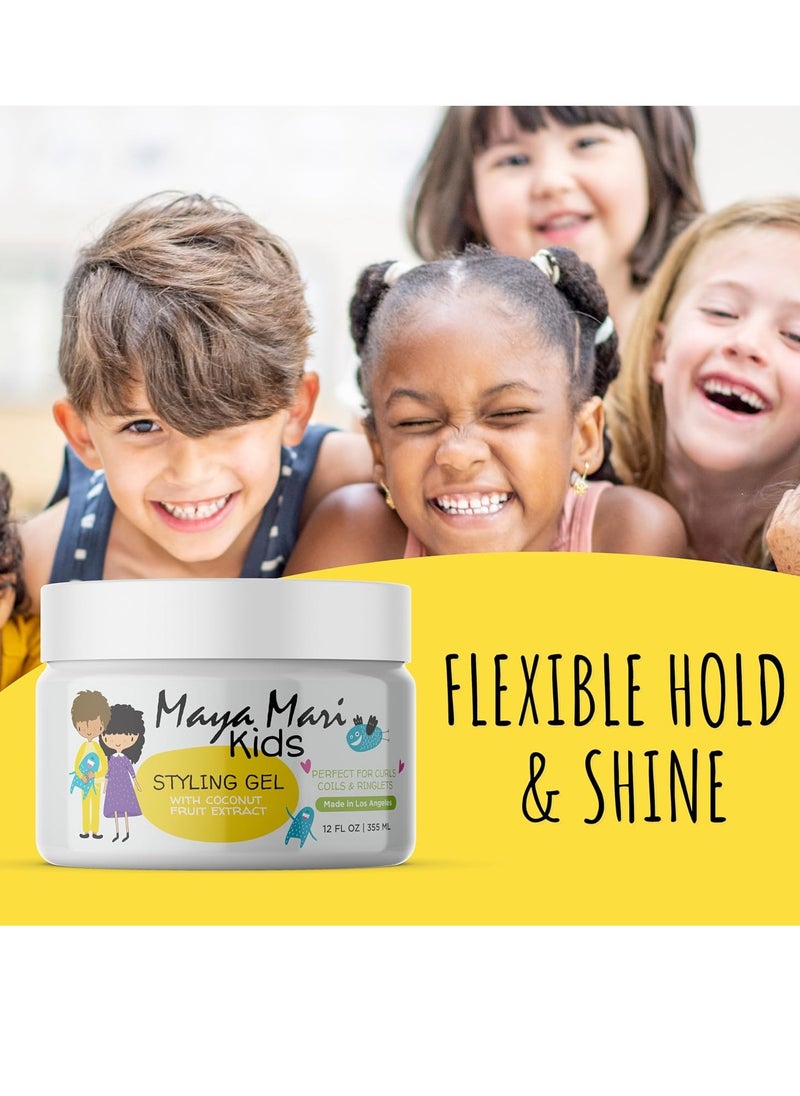 MAYA MARI Kids Hair Styling Gel with Coconut Fruit Extract | Safe & Gentle Baby Hair Gel for Toddlers | Sulfate-Free Hair Gel for Boys & Girls, 12 oz  - Image 3