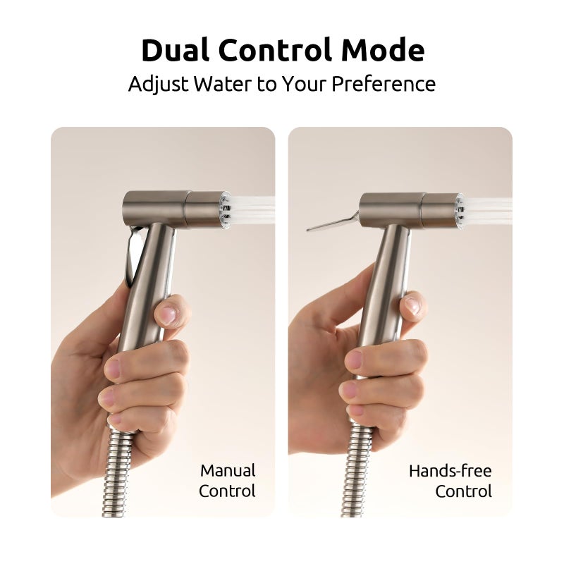Arofa Hands-Free Handheld Bidet Sprayer for Toilet, Dual Control Mode Spray Handheld Bidet with Adjustable Water Flow, Bidet Toilet Sprayer with Bidet Hose for Feminine Wash - Image 2