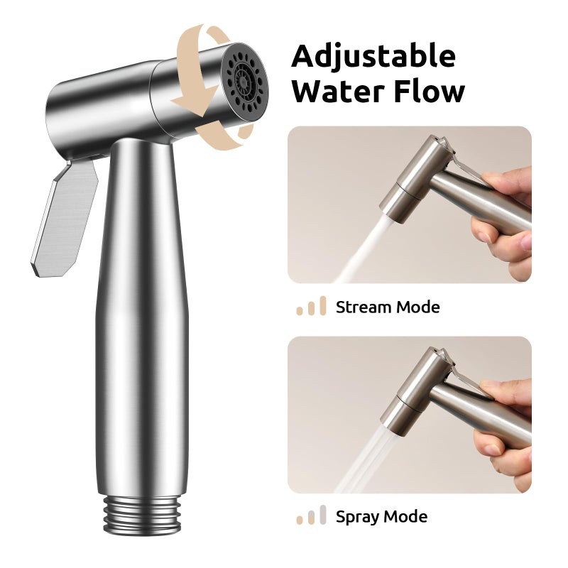 Arofa Hands-Free Handheld Bidet Sprayer for Toilet, Dual Control Mode Spray Handheld Bidet with Adjustable Water Flow, Bidet Toilet Sprayer with Bidet Hose for Feminine Wash - Image 3