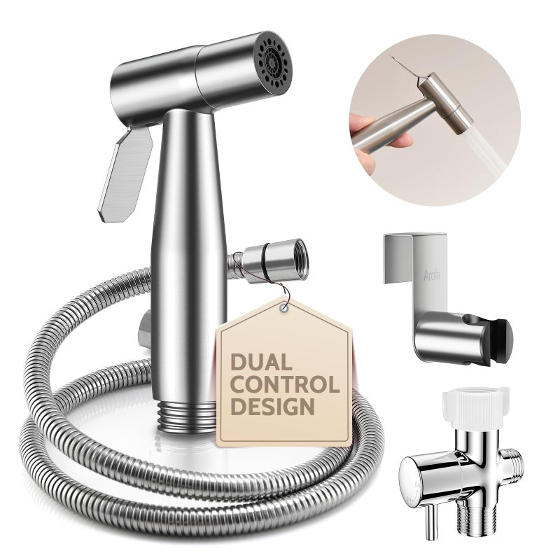 Arofa Hands-Free Handheld Bidet Sprayer for Toilet, Dual Control Mode Spray Handheld Bidet with Adjustable Water Flow, Bidet Toilet Sprayer with Bidet Hose for Feminine Wash - Image 1