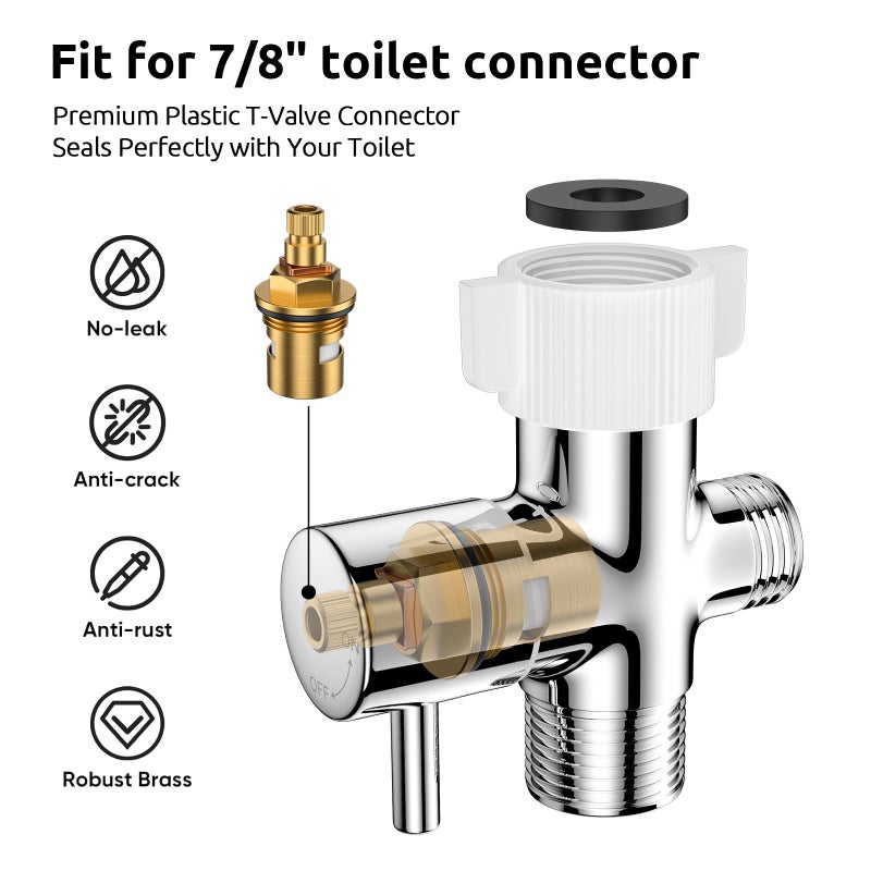 Arofa Hands-Free Handheld Bidet Sprayer for Toilet, Dual Control Mode Spray Handheld Bidet with Adjustable Water Flow, Bidet Toilet Sprayer with Bidet Hose for Feminine Wash - Image 5