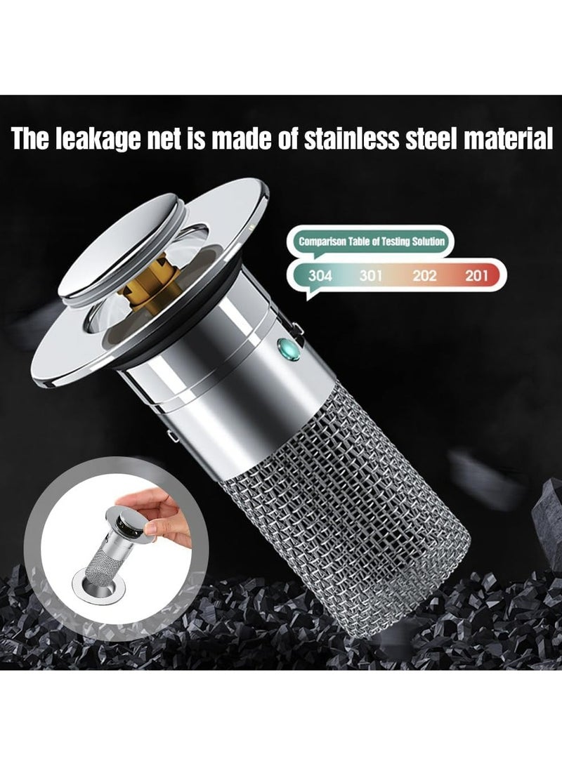 CMGTYYD Bathroom Sink Drain Strainer Hair Catcher, Upgrade Bathroom Sink Stopper, Pop up Bounce Core Basin Drain Filter, Stainless Steel Floor Drain Filter Bathroom Sink (2 PCS) - Image 2
