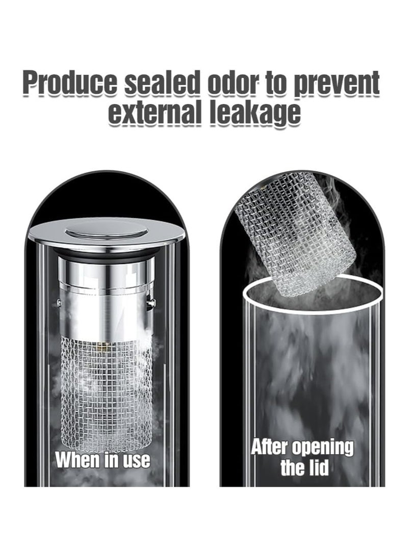 CMGTYYD Bathroom Sink Drain Strainer Hair Catcher, Upgrade Bathroom Sink Stopper, Pop up Bounce Core Basin Drain Filter, Stainless Steel Floor Drain Filter Bathroom Sink (2 PCS) - Image 4