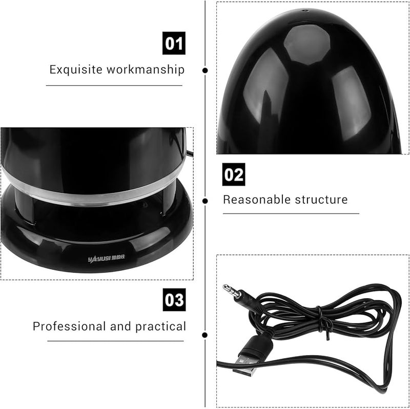Portable Mini Speaker with USB LED Light Bass for Laptop Desktop Home Travel Black Blue - Image 5