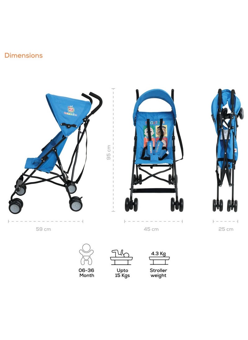 Cocomelon - Lightweight Buggy Stroller 3 To 36 Months Multicolor Rear Breaks Shoulder Strap And More - Image 1