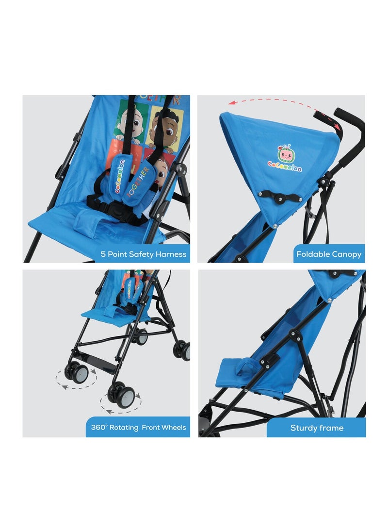 Cocomelon - Lightweight Buggy Stroller 3 To 36 Months Multicolor Rear Breaks Shoulder Strap And More - Image 1