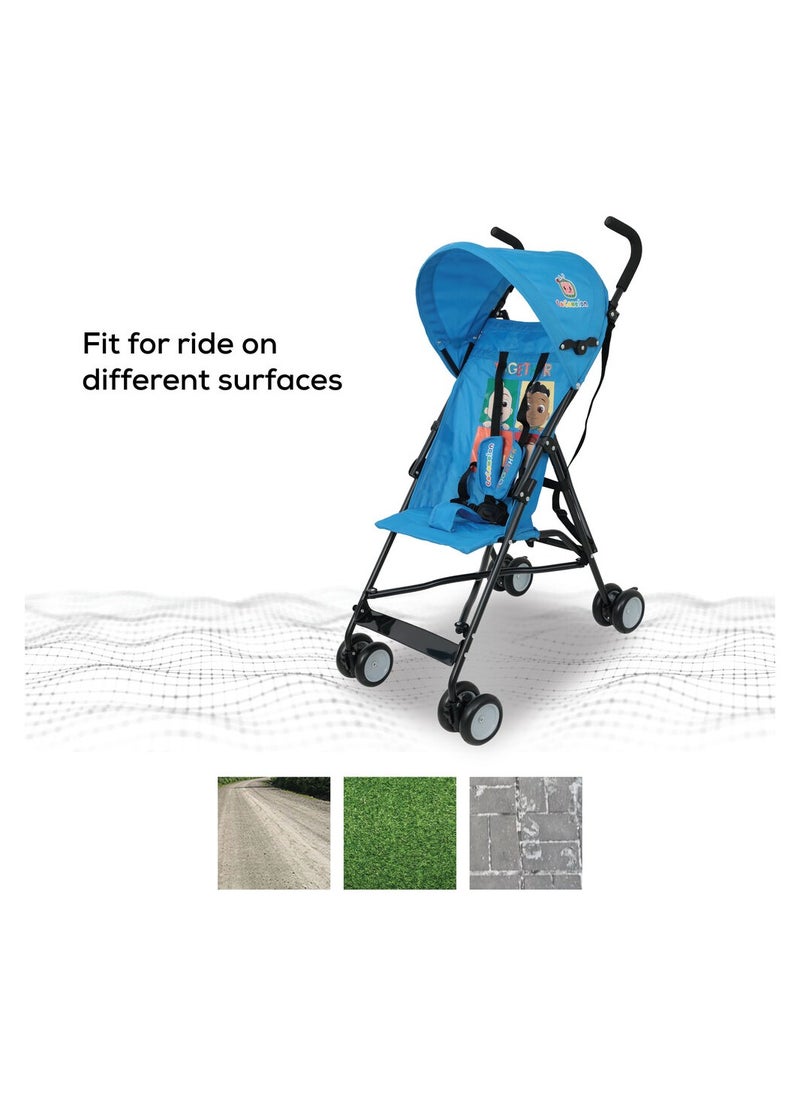 Cocomelon - Lightweight Buggy Stroller 3 To 36 Months Multicolor Rear Breaks Shoulder Strap And More - Image 1