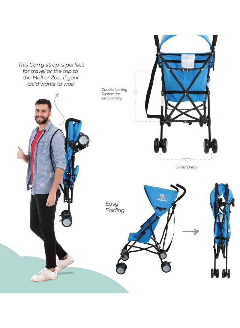 Cocomelon - Lightweight Buggy Stroller 3 To 36 Months Multicolor Rear Breaks Shoulder Strap And More - Image 1