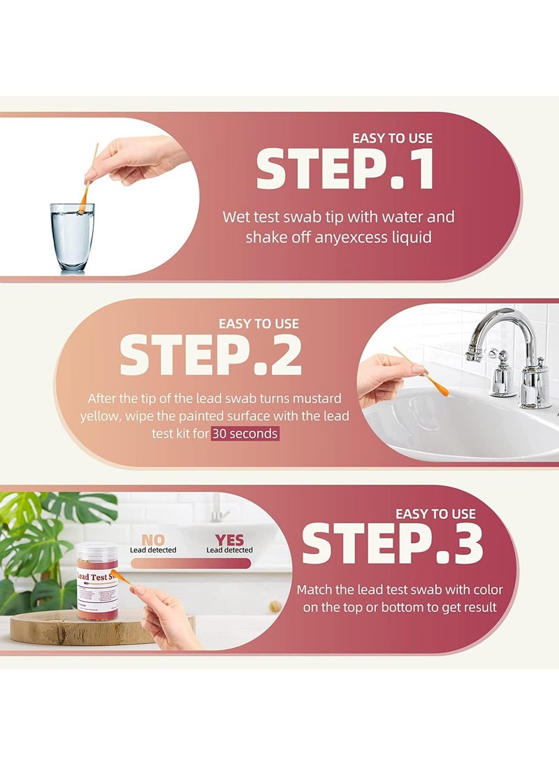 SYOSI Lead Paint Test Kit, 30 pcs Instant Test Swabs for Painted Surfaces, Dip in Water, Ceramics, Dishes, Metal, Wood, Rapid Results in 30 Seconds - Image 4