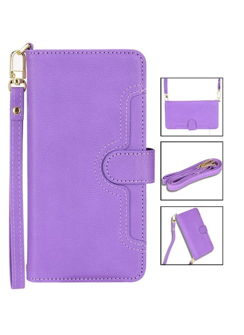Samsung Galaxy A23 4G/5G Case Cover with Classic Design Leather Wallet Flip Case with Card Slot Kickstand Shockproof Protective Protection and Anti-loss Long Strap