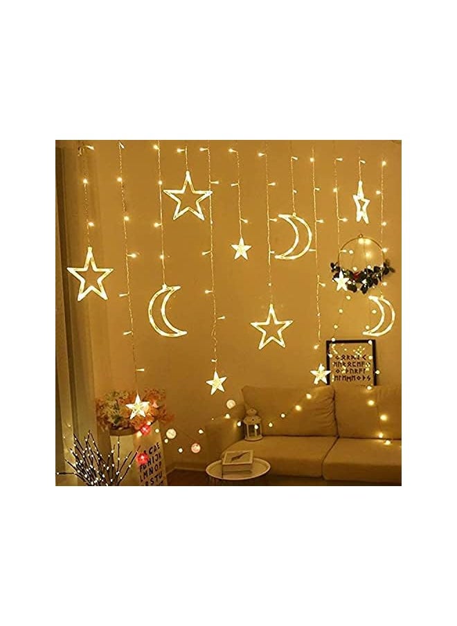 The Bros Ramadan Decoration Lights, Star and Moon and serial lights, 3.5M Ramadan Lights with 8 Sequence Modes, comes with 220V. Celebration Lights (Moon & Stars)  - Image 2
