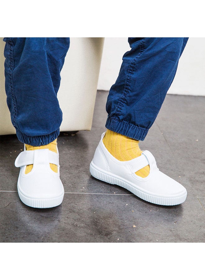 2 Pairs Boy's Girl's White Canvas Mary Jane Flats Fashion Sneakers