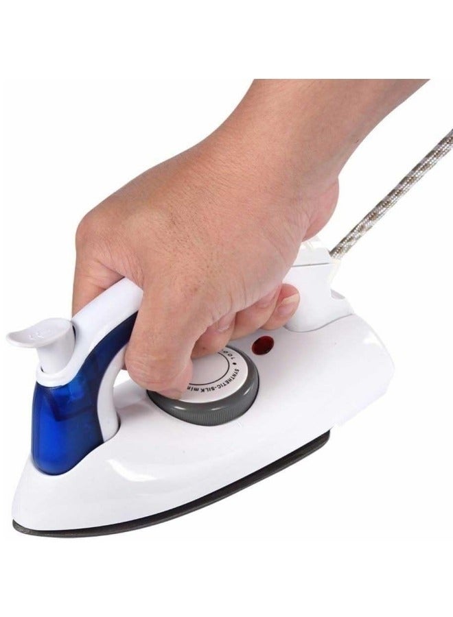 Travel Steam Irons, 700W Mini Folding Portable Handheld Non-Stick Adjustable Temperature Control with Fuse and Thermostat Small Compact Steamer, White  - Image 1