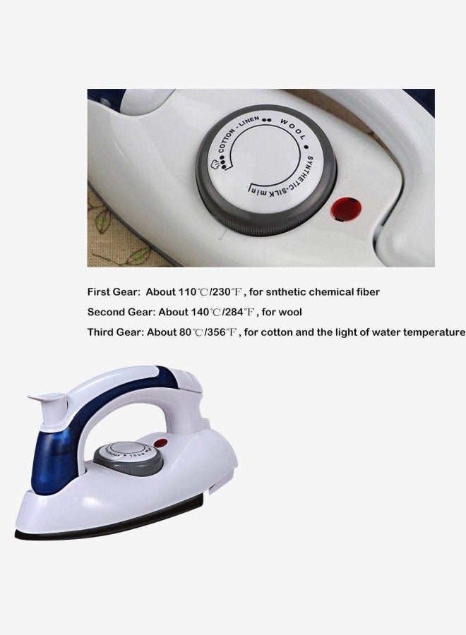 Travel Steam Irons, 700W Mini Folding Portable Handheld Non-Stick Adjustable Temperature Control with Fuse and Thermostat Small Compact Steamer, White  - Image 4