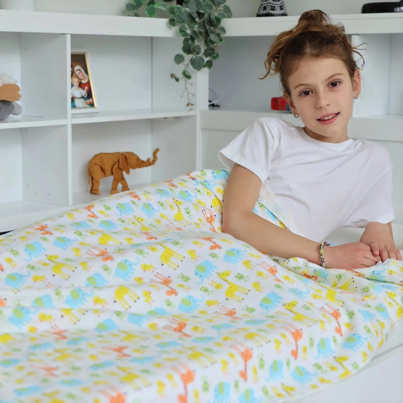 Kids Blanket 100 Cotton Animal Theme Throw with Giraffe Elephant Frog Duck Lightweight Soft Toddler Blanket for Boys Girls Perfect for Spring Summer Fall 40 x 60 in 1016 x 1524 cm