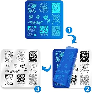 Biutee 12 PCS Round Nail Stamp Plates KitGeometric Patterns Nail Template for Nail Salon Designs Nail Image Stamp Plates Manicure Templates Nail Art Tools12PCS - Image 3