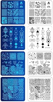 Biutee 12 PCS Round Nail Stamp Plates KitGeometric Patterns Nail Template for Nail Salon Designs Nail Image Stamp Plates Manicure Templates Nail Art Tools12PCS - Image 4