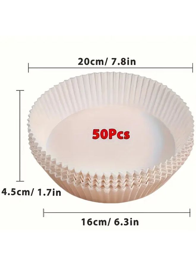 Brown Round Air Fryer Disposable Liners 50pcs Non Stick Baking Paper for Microwave Use - Image 3