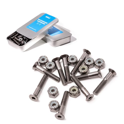 ELOS Skateboard Hardware Set. 1.1 Inch Countersunk Allen Bolts with Nylock Nut for Longboard Truck Hardware. Strong & Rust-Free. (9 Screws & 9 Nuts) - Image 1