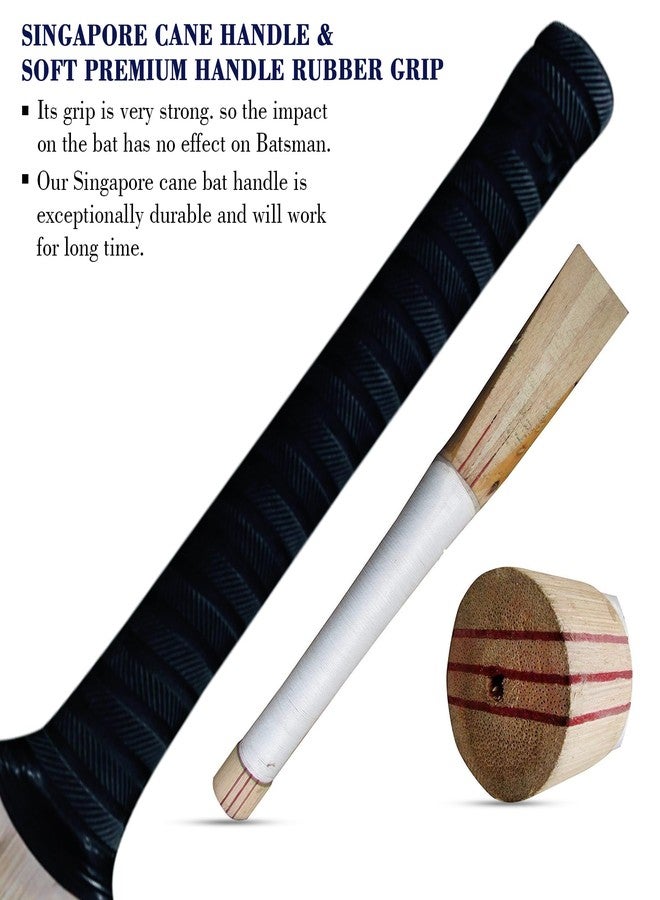 Zhoosh Wood Champions Choice Grade1 Kashmiri Willow Bat For Leather Balls(Life Time Replacement If Bat Breaks Into 2 Halves While Playing) - Image 4
