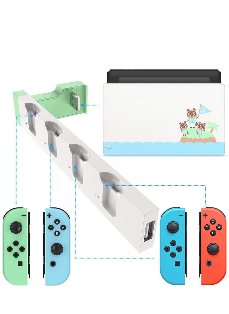 Captaintech Controller Charger Compatible forJoy-Con, for Switch & OLED Model Version, Joy-Con for Nintendo Model, USB Charging Dock Station Stand with Indicator - White  - Image 5
