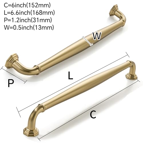 CABDM 10 Pack 6 Inch Hole Center Champagne Bronze Heavy Duty Solid Cabinet pulls Ideal for Dressers Bathroom cabinets and Kitchens cabinets - Image 3