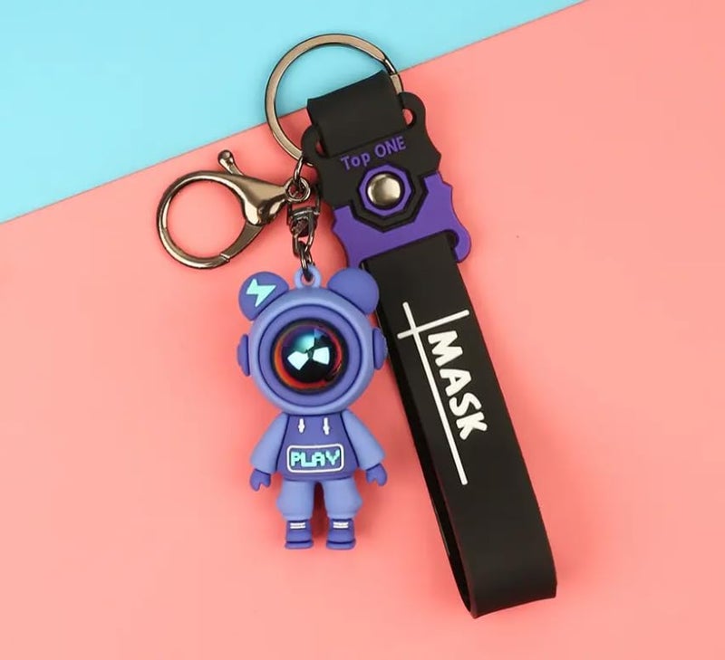 AEROSTARK Cartoon Characters Keychain for Girls Boys, Cute Silicon Keychains Accessories Keyring Key Purse Backpack Car Charms for Kids Gifts (Space Man Purple 1Pc) - Image 3