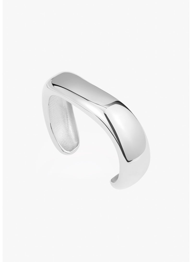 Raia Gentle Tidal Cuff - S925 Silver Plated with Rhodium - Image 1