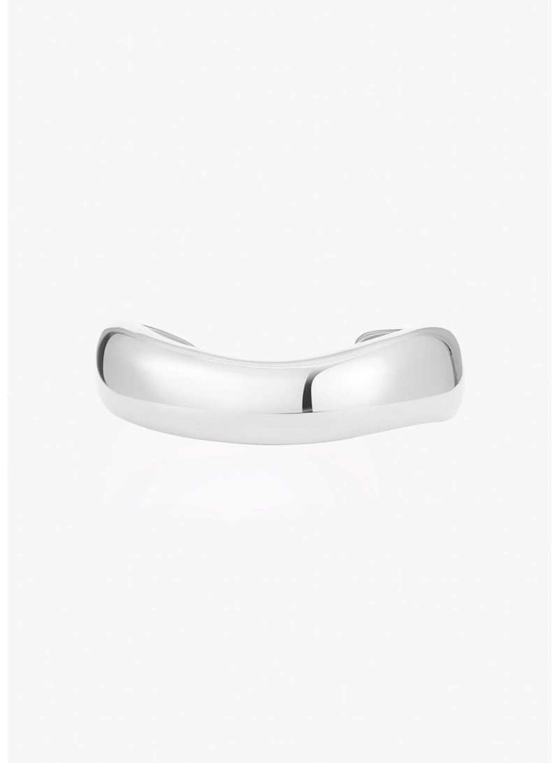 Raia Gentle Tidal Cuff - S925 Silver Plated with Rhodium - Image 2