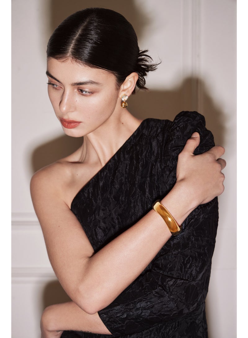 Raia Gentle Tidal Cuff - S925 Silver Plated with Rhodium - Image 4