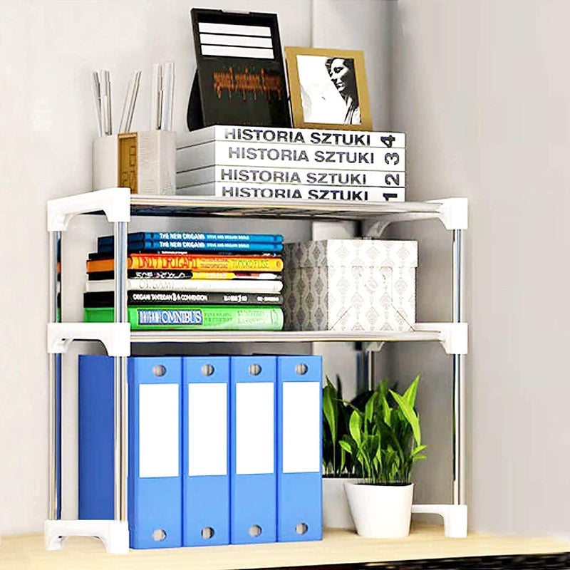 VENIVA VENIVA 2 Layer Multipurpose Stainless Steel Oven Stand for Kitchen Storage Office Organizer Bookshelf Utensil Kitchen Rack Steel  - Image 2