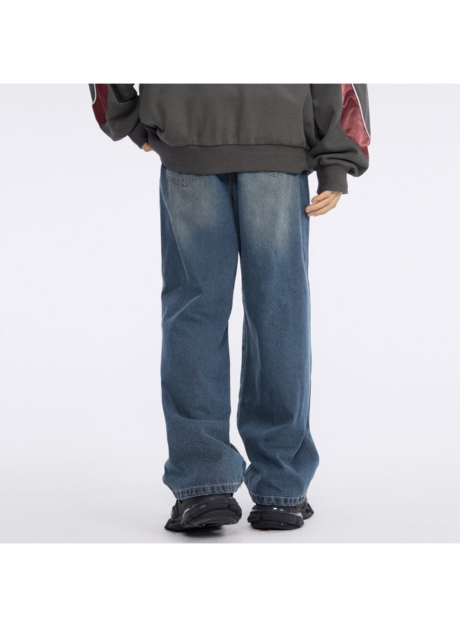 EPTISON جينز ريترو أمريكي بأسلوب الشارع للرجال - بنطلونات واسعة متعددة الاستخدامات بتفاصيل ممزقة - Image 5