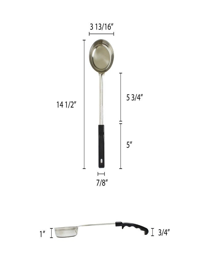 Thunder Group Solid Portion Controller 1-Piece Construction Ladles with Plastic Black Handle, 6-Ounce - Image 2