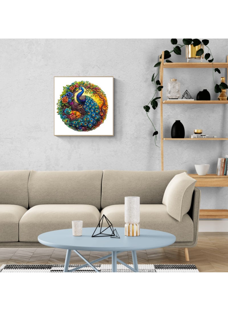 GALADUNE 200 pcs Jigsaws Puzzles for Adult & Kids Teens, Wooden Puzzles, DIY Educational Development Stress Relief Toys, Unique Ramadan Gift Souvenir, Warm Style Home Decorations, Charming Peacock Pattern - Image 2