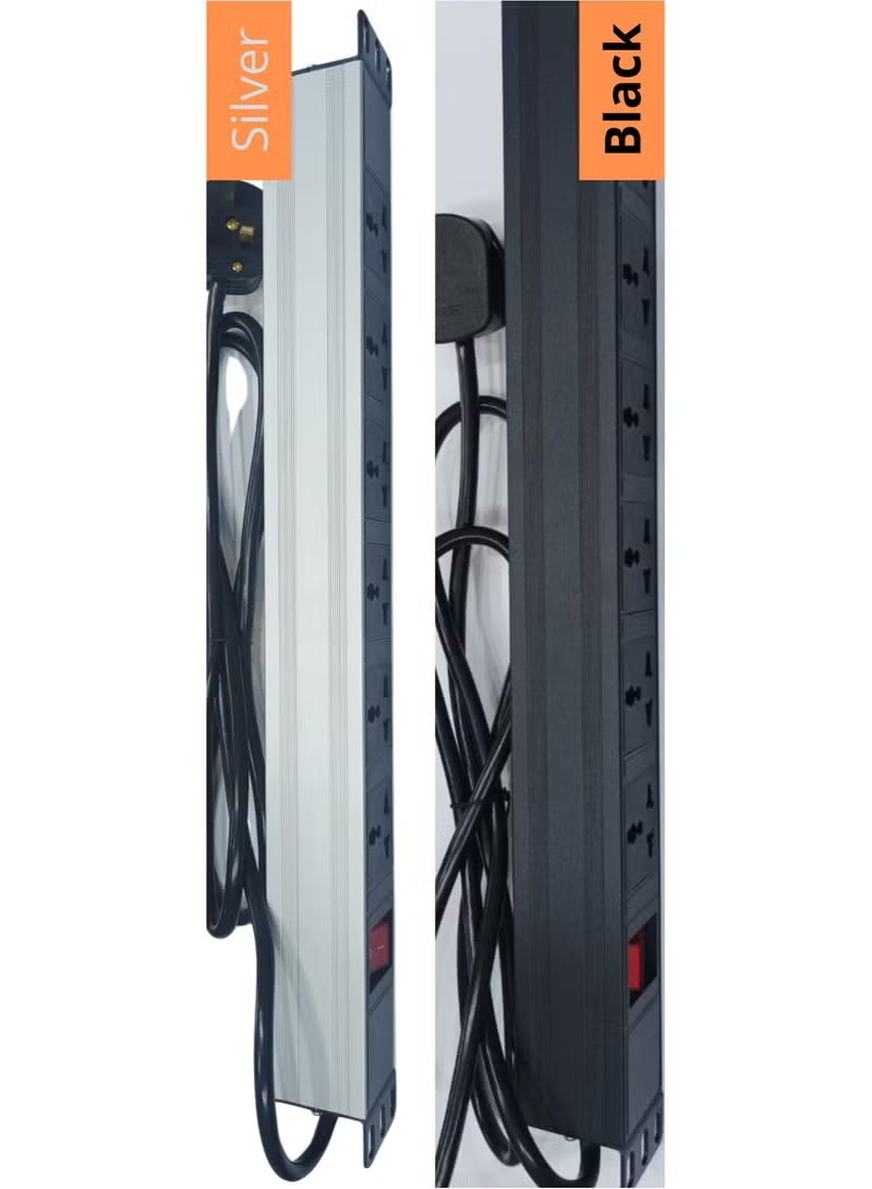 Reacon 1U 19" 6-Outlet PDU | Universal Outlets | 220-250V AC | 13A Rated | CE & RoHS Certified - Image 2