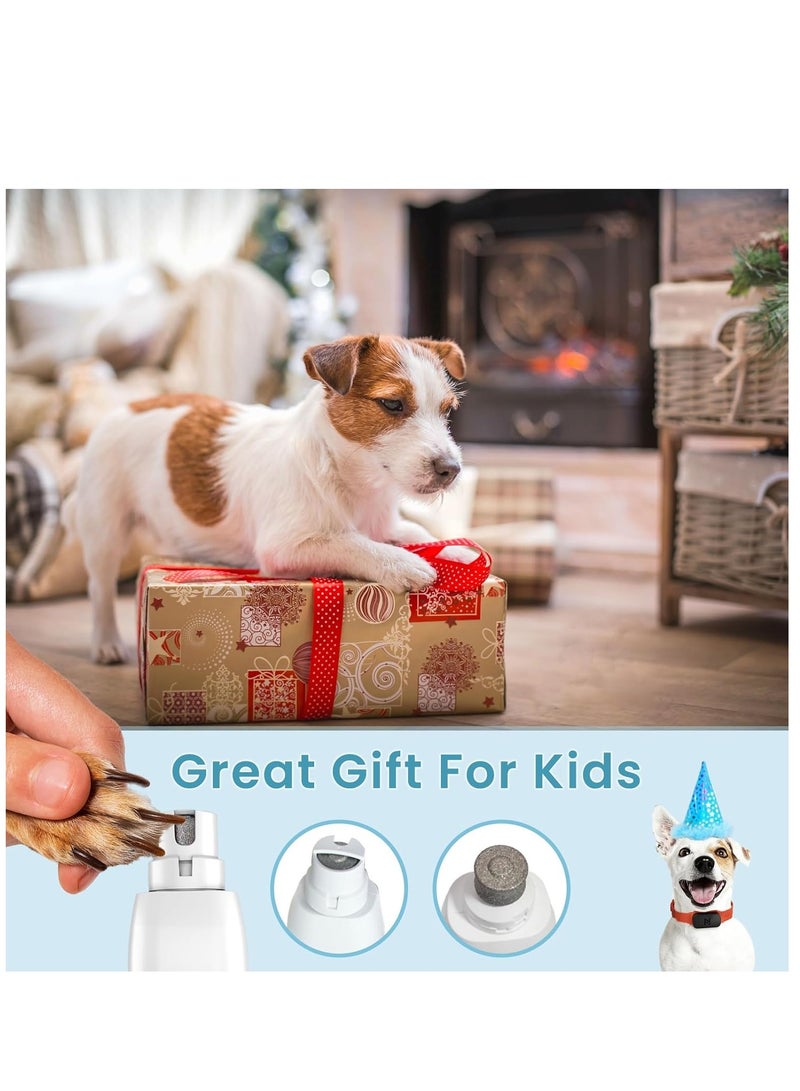 AirYoung ماكينة قص شعر لاسلكية منخفضة الضوضاء للكلاب والقطط - مجموعة العناية مع مبرد أظافر، ماكينة قص شعر كهربائية 4 في 1 للكفوف والأذنين والعينين والوجه، باللون الرمادي - Image 4