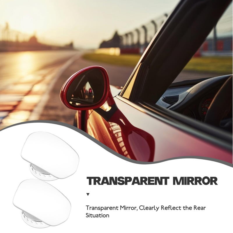 Frameless Convex Blind Spot Mirror 2 Pack with Suction Cup Mount for Car SUV Truck Van - Image 4