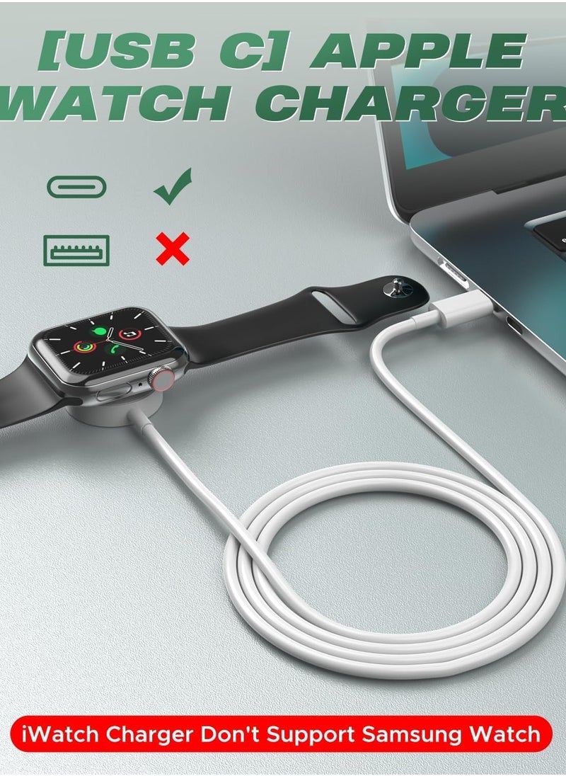 Xkimos - Fast Charging USB C Watch Charger Cord Compatible for Apple Watch, Magnetic Watch Charging Cable Compatible for Watch Series 9/8/7/Ultra/Ultra2/SE2/6/5/4/3/2/1/SE1, Type C Cord, 1M - Image 1