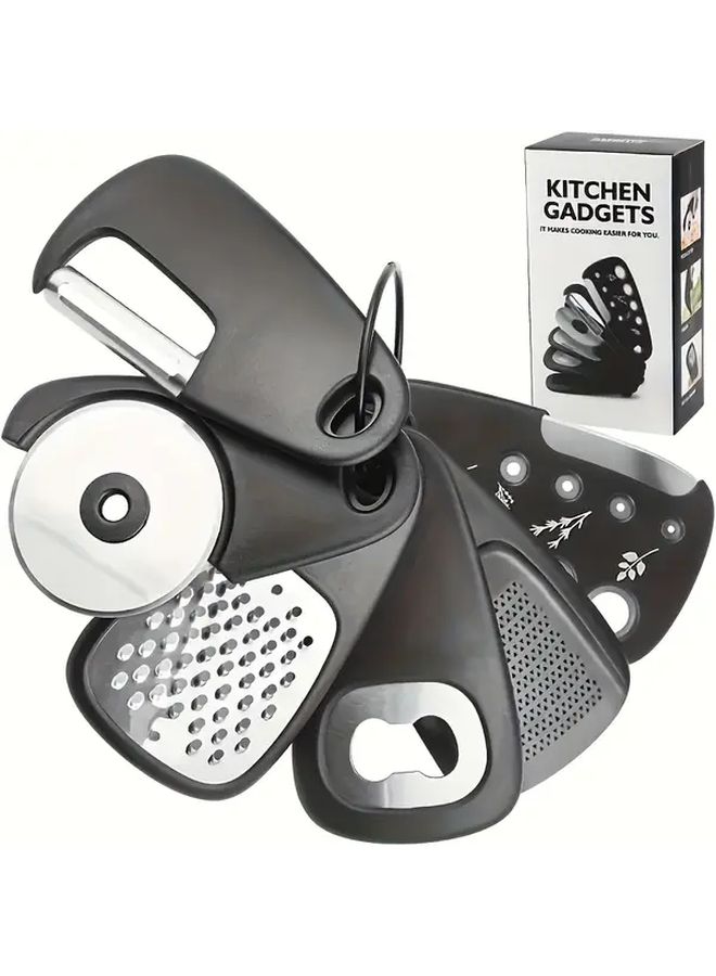 6 Piece Stainless Steel Kitchen Utensil Set With ABS Plastic Handle And Storage Bag - Image 1