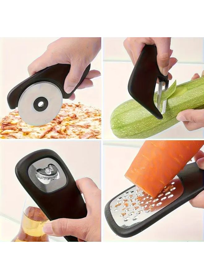 6 Piece Stainless Steel Kitchen Utensil Set With ABS Plastic Handle And Storage Bag - Image 2